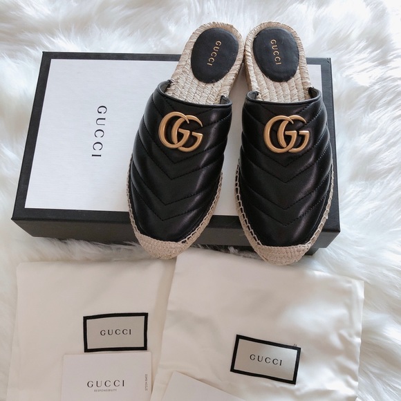 Gucci GG marmont espadrilles slides - Picture 1 of 10